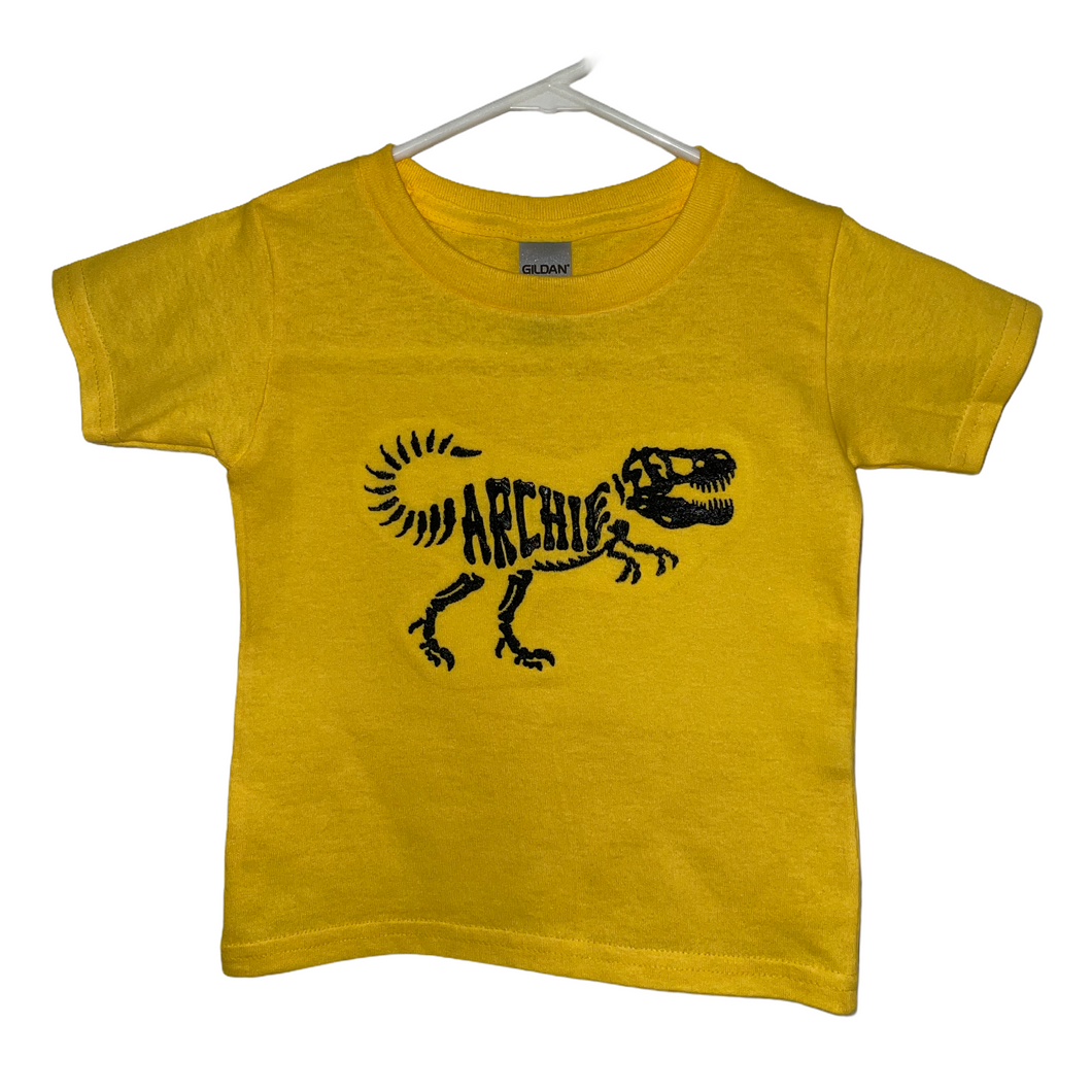 Custom T-shirt Dinosaur Bones with Name