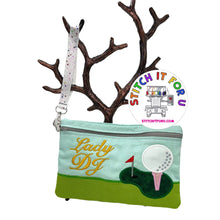 Load image into Gallery viewer, Golf lover’s wristlet with custom name or monogram
